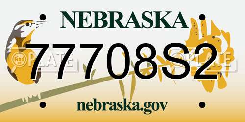 77708S2 Nebraska License Plate