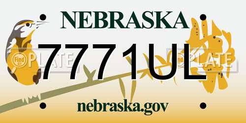 7771UL Nebraska License Plate