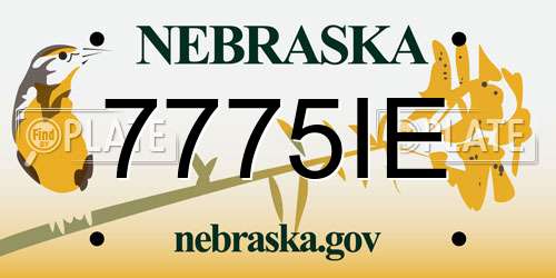 7775IE Nebraska License Plate