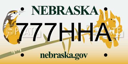 777HHA Nebraska License Plate