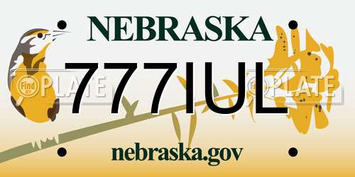 777IUL Nebraska License Plate