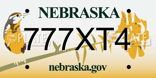 777XT4 Nebraska License Plate