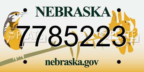 7785223 Nebraska License Plate
