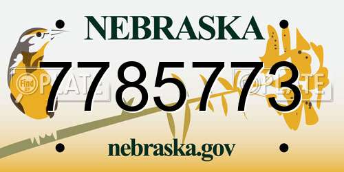 7785773 Nebraska License Plate
