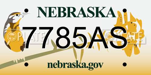 7785AS Nebraska License Plate
