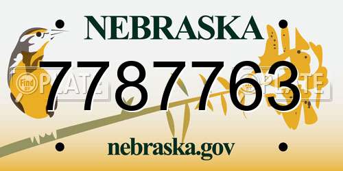 7787763 Nebraska License Plate