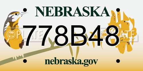 778B48 Nebraska License Plate