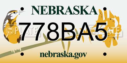 778BA5 Nebraska License Plate