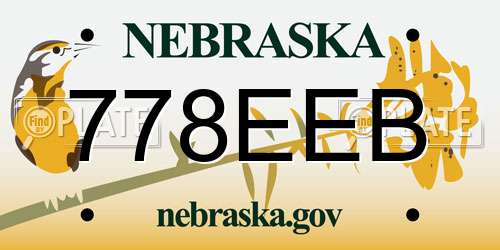778EEB Nebraska License Plate