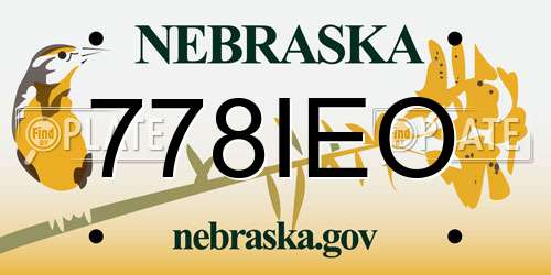 778IEO Nebraska License Plate