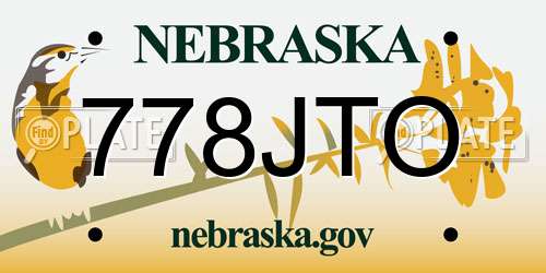 778JTO Nebraska License Plate