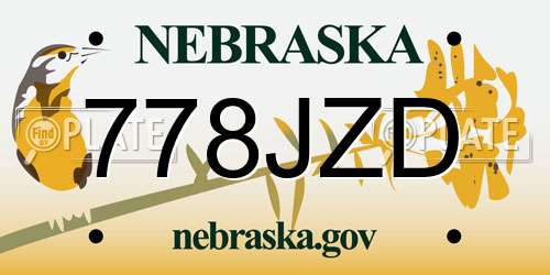 778JZD Nebraska License Plate