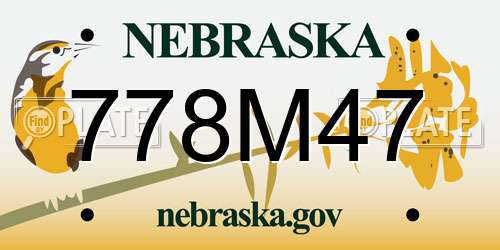 778M47 Nebraska License Plate