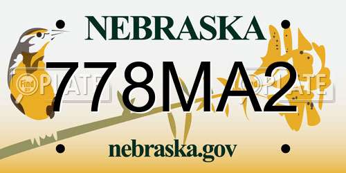 778MA2 Nebraska License Plate