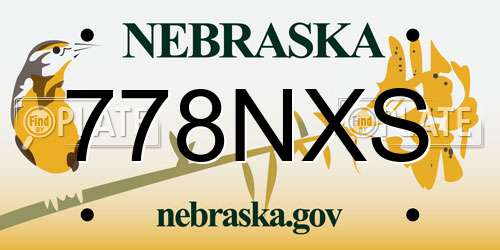 778NXS Nebraska License Plate