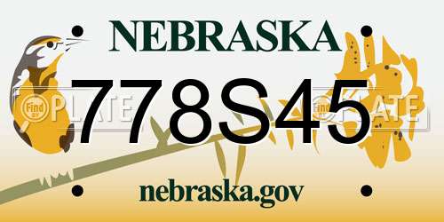 778S45 Nebraska License Plate