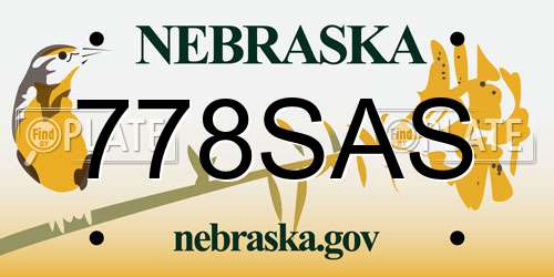 778SAS Nebraska License Plate