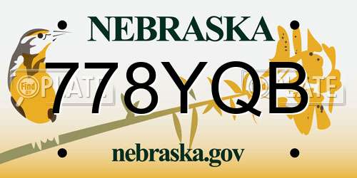 778YQB Nebraska License Plate