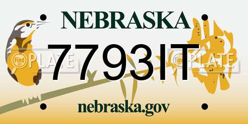7793IT Nebraska License Plate