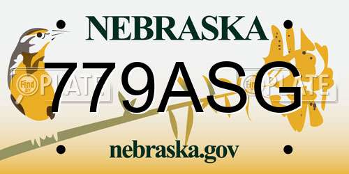779ASG Nebraska License Plate