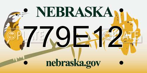 779E12 Nebraska License Plate