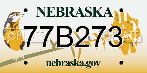 77B273 Nebraska License Plate