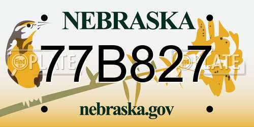 77B827 Nebraska License Plate