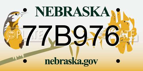 77B976 Nebraska License Plate
