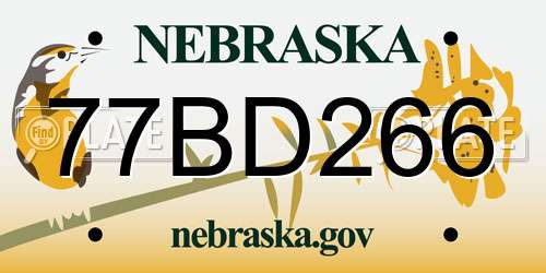77BD266 Nebraska License Plate