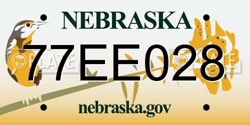77EE028 Nebraska License Plate