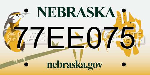 77EE075 Nebraska License Plate