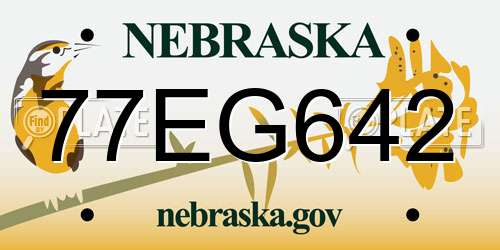 77EG642 Nebraska License Plate