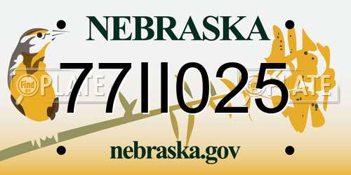 77II025 Nebraska License Plate