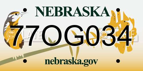 77OG034 Nebraska License Plate