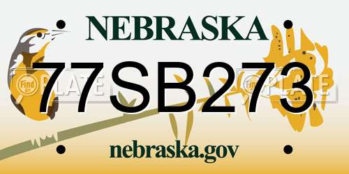77SB273 Nebraska License Plate