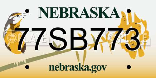 77SB773 Nebraska License Plate