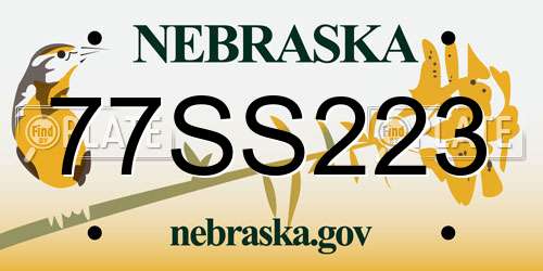 77SS223 Nebraska License Plate