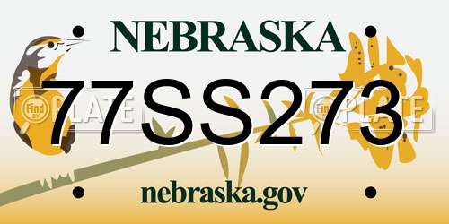 77SS273 Nebraska License Plate