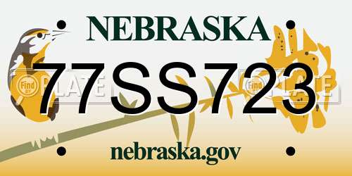 77SS723 Nebraska License Plate
