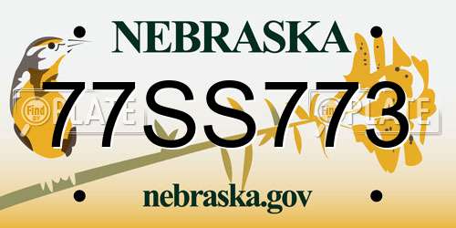 77SS773 Nebraska License Plate