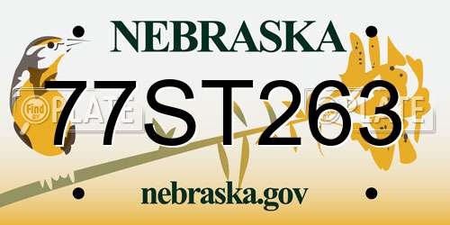 77ST263 Nebraska License Plate