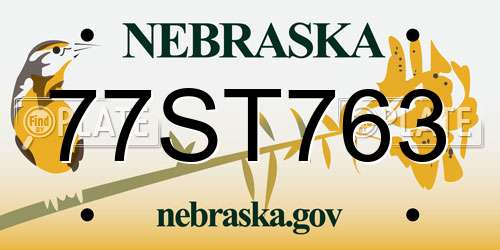 77ST763 Nebraska License Plate