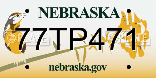 77TP471 Nebraska License Plate