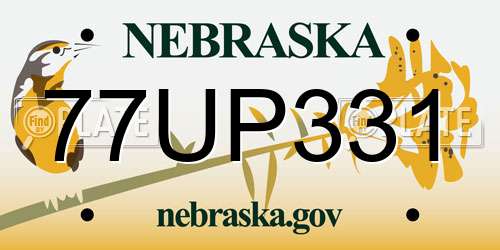 77UP331 Nebraska License Plate