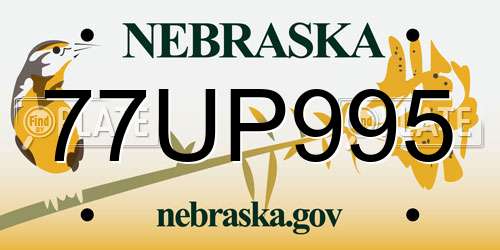 77UP995 Nebraska License Plate