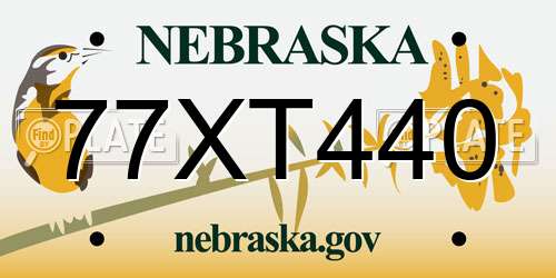 77XT440 Nebraska License Plate