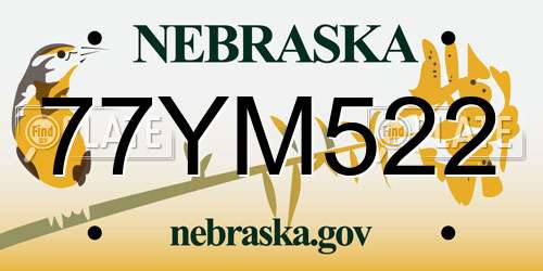 77YM522 Nebraska License Plate