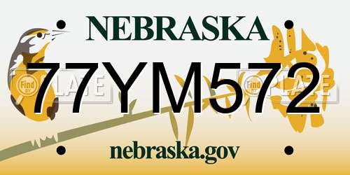 77YM572 Nebraska License Plate