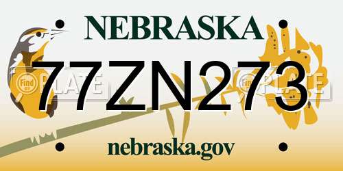 77ZN273 Nebraska License Plate