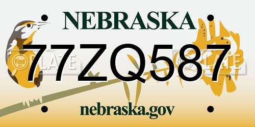 77ZQ587 Nebraska License Plate